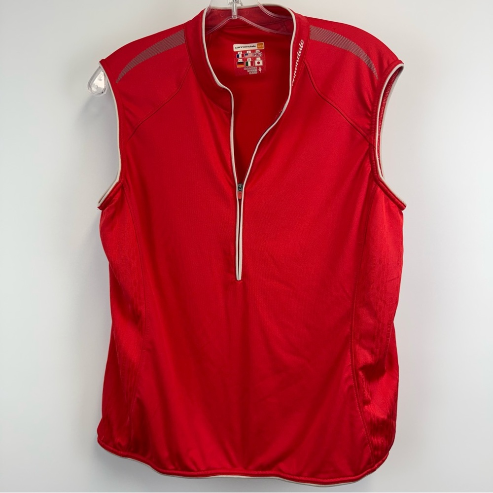 Cannondale Red Sleeveless Half Zip Cycling Jersey Vest Women's Size XL